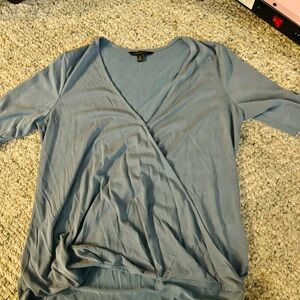 Banana Republic Soft Blue Wrap Top - runs big